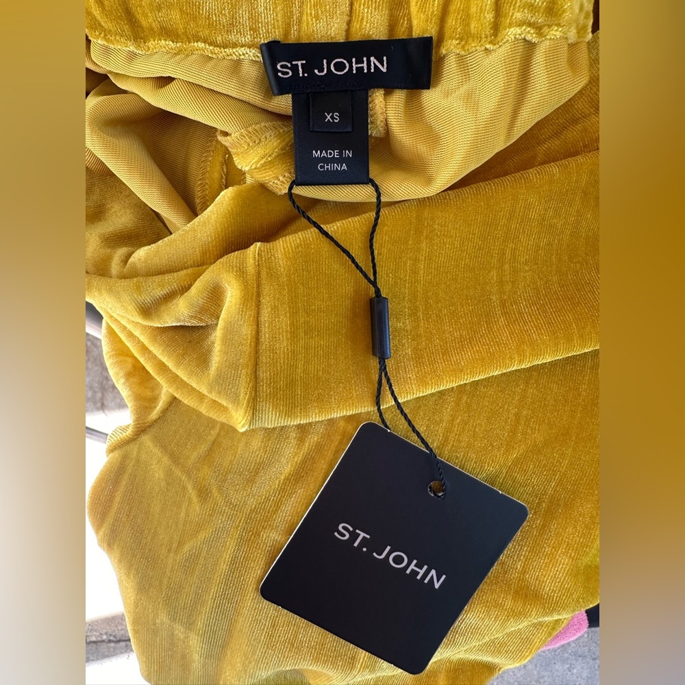 St. John Crushed Velvet Pants Citrine Size XS - Picture 8 of 10